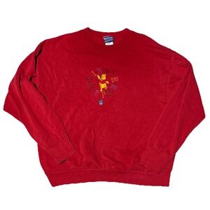 90s Vintage Winnie The Pooh Honey Disney Sweatshirt SZ L Embroidered Y2K USA